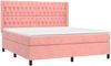 vidaXL Boxspringbett mit Matratze & LED Rosa 160x200 cm Samt 3139756 Bild 4