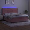 vidaXL Boxspringbett mit Matratze & LED Rosa 160x200 cm Samt 3139756 Bild 3