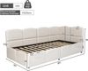 Polsterbett,Kinderbett, Einzelbett, Stauraumbett, Schlafsofa 90x190 cm, mit Lattenrost, USB-Ladegerät, Stautasche, Jugendbett und Erwachsenen-Kinderbett,Samt, beige (ohne Matratze) Bild 5