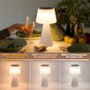ZMH Solar-Tischlampe, wiederaufladbare Akku-Nachttischlampe, kabellose LED-Tischlampe, 3600 mAh, wiederaufladbar, Touch, dimmbar, weiß, Lampe mit USB-Akku und für den Außenbereich Bild 2