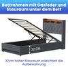 MODFU Polsterbett Funktionsbett Stauraumbett Gästebett (Stilvolles Polsterbett Dunkelgrau aus hochwertigem holländischen Samt mit hochelastischem Schaumstoff, 1-tlg, 90*200), Mit LED-Lichtleiste und USB-Aufladung Bild 4