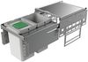 NABER 8012313 Abfallsorter 20 (2x10) Liter COX® BASE 360 S/400-2 hellgrau mit Biodeckel, ab 40 cm Schrankbreite Bild 3