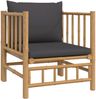 vidaXL 5-tlg. Garten-Lounge-Set mit Dunkelgrauen Kissen Bambus 3155217 Bild 5