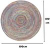 Wohnando Teppich MY-RUG Teppich Boho Circles, aus Jute & Baumwolle 120x120 cm,bunt, rund, Höhe: 10 mm, handgewebt, Natürliches Material, Boho-Stil, wendbar Bild 3