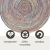 Wohnando Teppich MY-RUG Teppich Boho Circles, aus Jute & Baumwolle 120x120 cm,bunt, rund, Höhe: 10 mm, handgewebt, Natürliches Material, Boho-Stil, wendbar Bild 4