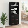 vidaXL Highboard Schwarz Eichen-Optik 69,5 x 34 x 180 cm Holzwerkstoff 3416126 Bild 4
