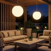 2x LED Solar Hängeleuchte, Kunststoff, Gummischlaufe, H 75 cm Bild 4