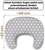 Amilian Stillkissen Lagerungskissen - Seitenschläferkissen - Stillkissen klein, Schwangerschaftskissen zum Schlafen, pregnancy pillow mit Füllung (60x42 cm), für Mütter und Babys Bild 3