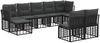 vidaXL Outdoor-Sofagarnitur Schwarz und Dunkelgrau Polyester 3437557 Bild 2