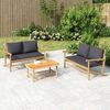 vidaXL Gartenbank mit Dunkelgrauen Kissen Bambus 363464 Bild 1