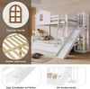 Novelux Etagenbett 90x200/120x200 mit Rutsche & Schubladen – Kiefer/MDF Weiß, Hausbett mit Treppe, Fensterdesign, ohne Matratze Bild 5