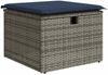 vidaXL 6-tlg. Garten-Sofagarnitur mit Kissen Grau Poly Rattan 3325677 Bild 5