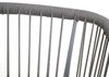 2er-Set Rope-Barhocker HWC-O22, Outdoor Sitzpolster Seilgeflecht Metall Holz-Optik ~ hellgrau, Kissen hellgrau Bild 4