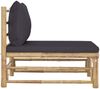 vidaXL Garten-Mittelsofa mit Dunkelgrauen Kissen Bambus 313154 Bild 4