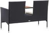 vidaXL 2-Sitzer-Gartenbank mit Teetisch 143 cm Poly Rattan Schwarz 46146 Bild 4