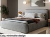 MEBLINI Polsterbett 200x200 mit Stauraum, Lattenrost und Bettkasten - Grau Webstoff ohne Matratze - BELLION - Kopfteil Bett mit Stauraum - Doppelbett - Stauraumbett - Betten Bild 3