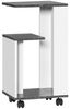 HOMCOM Nachttisch Beistelltisch mit Rollen Couchtisch mit 3 Regalen (Sofatisch, 1-St, Kaffeetisch), für Schlafzimmer Wohnzimmer Grau Weiß 35 x 29,5 x 65,5 cm Bild 4