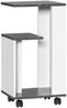 HOMCOM Nachttisch Beistelltisch mit Rollen Couchtisch mit 3 Regalen (Sofatisch, 1-St, Kaffeetisch), für Schlafzimmer Wohnzimmer Grau Weiß 35 x 29,5 x 65,5 cm Bild 5