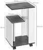 HOMCOM Nachttisch Beistelltisch mit Rollen Couchtisch mit 3 Regalen (Sofatisch, 1-St, Kaffeetisch), für Schlafzimmer Wohnzimmer Grau Weiß 35 x 29,5 x 65,5 cm Bild 2