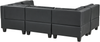 Beliani 'Unstad' Sofa, Schwarz, Kunstleder, 72 x 76 x 228 cm, mit Ottomane, U-Form Bild 5