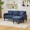 Ecksofa mit Cordbezug & modularer Chaiselongue, 166 x 118 x 77 cm, Blau Bild 2