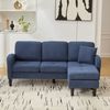 Ecksofa mit Cordbezug & modularer Chaiselongue, 166 x 118 x 77 cm, Blau Bild 3