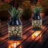 2x LED Solarleuchte, schwarz, Pflanzgefäß, H 16 cm Bild 5