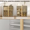 Sideboard Mit Soft-Close Türen & Verstellbarem Regal,Aufbewahrungsschrank Hochglanz Weiß/Naturholzoptik, Anti-Kipp Bild 5