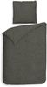 Heckett & Lane Flanell Bettwäsche 155x220 Franela Frost Grey grau uni Melange Bild 4