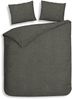 Heckett & Lane Flanell Bettwäsche 155x220 Franela Frost Grey grau uni Melange Bild 2