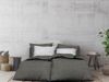 Heckett & Lane Flanell Bettwäsche 155x220 Franela Frost Grey grau uni Melange Bild 3