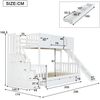 Etagenbett mit Liegefläche 90x200 und 120x200 cm, Fenster, Rutsche, Stauraumtreppe und Schublade, Weiß Bild 5