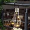 2er Set LED Außen Solarleuchte, Glühbirnen-Form, Crackle-Glas Bild 5