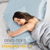 Satin Kissenbezug 40x60 Hellblau 2er Set Haargummis & Umschlagverschluss Bild 2