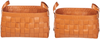 Aufbewahrungskorb 2er Set SIPPAR Kunstleder Goldbraun Bild 4