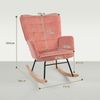 Sessel 71x98x101 cm, gepolstert, Kordstoff in Rosa mit Holz-Kufen Bild 3