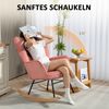 Sessel 71x98x101 cm, gepolstert, Kordstoff in Rosa mit Holz-Kufen Bild 4