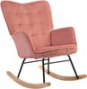 Sessel 71x98x101 cm, gepolstert, Kordstoff in Rosa mit Holz-Kufen Bild 2