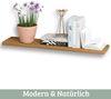 2er Set Wandregal Holz HYDI - Eichenholz Massiv | Bücherregal Schwebendes Regal Hängeregale für Wohnzimmer | Mit Baumkante Bild 3