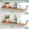 2er Set Wandregal Holz HYDI - Eichenholz Massiv | Bücherregal Schwebendes Regal Hängeregale für Wohnzimmer | Mit Baumkante Bild 2