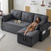 Schlafsofa mit Schlaffunktion, L-förmiges Sofa, modernes Design, Polstermöbel, Sofa, Loungesessel mit Stauraum, Wohnzimmer-Schlafsofa, links und rechts austauschbar, Grau Bild 2