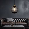2x Pendelleuchte, Metall, Schwarz-matt, Glas, H 120 cm Bild 2