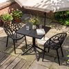 CLP Gartenmöbel-Set Neriva wetterfest mit 2 Stühlen und quadratischem Tisch 3-teilig,schwarz Bild 4