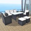 vidaXL Gartensofa Poly Rattan Sitzgruppe 6-tlg. Outdoor Gartengarnitur Bild 2