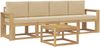 vidaXL Outdoor-Sofagarnitur mit Kissen 5 pcs Weiß und Beige 3387217 Bild 2