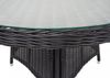 Poly-Rattan Garnitur HWC-F51, Garten-/Lounge-Set Sitzgruppe Tisch+4xStuhl, rundes Rattan anthrazit Kissen dunkelgrau Bild 2