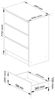 Milord FURNITURE Kommode mit 3 Schubladen 60 cm breit Holz Schrank B60xH77xT40 cm (Highboard Anrichte Schlafzimmer Wohnzimmer Flur Büro Organizer) Bild 4