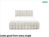 MEBLINI Polsterbett 140x200 mit Lattenrost ohne Matratze – ANDREA – Creme Boucle – Doppelbett mit Bettkasten - Stauraumbett - Kopfteil Bett mit Stauraum Bild 5