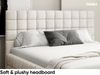 MEBLINI Polsterbett 140x200 mit Lattenrost ohne Matratze – ANDREA – Creme Boucle – Doppelbett mit Bettkasten - Stauraumbett - Kopfteil Bett mit Stauraum Bild 4