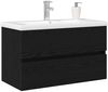 vidaXL Waschbeckenschrank Schwarz Eichen-Optik 80 x 39 x 62 cm 3333147 Bild 3